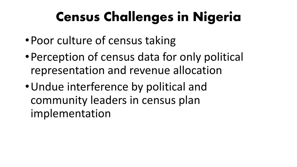 census challenges in nigeria