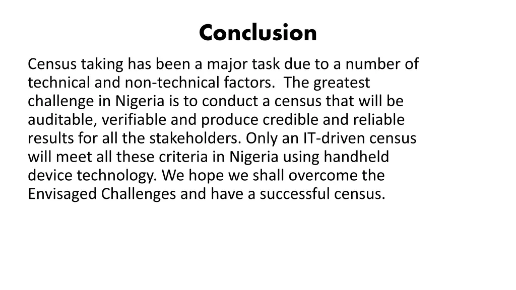 conclusion