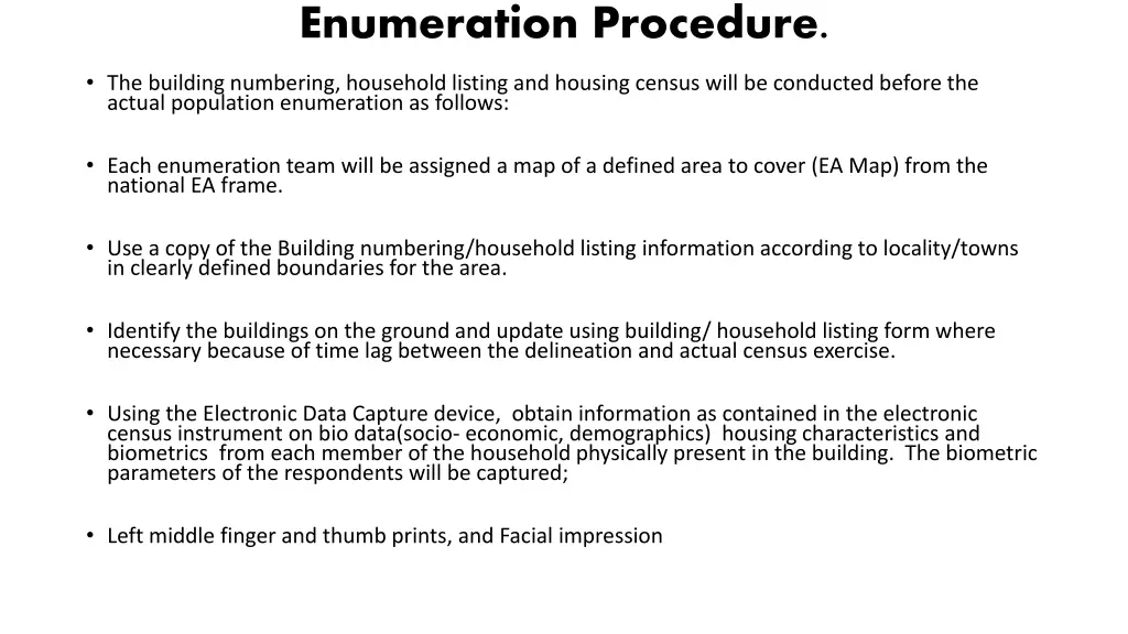 enumeration procedure