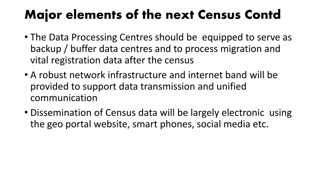 major elements of the next census contd 1