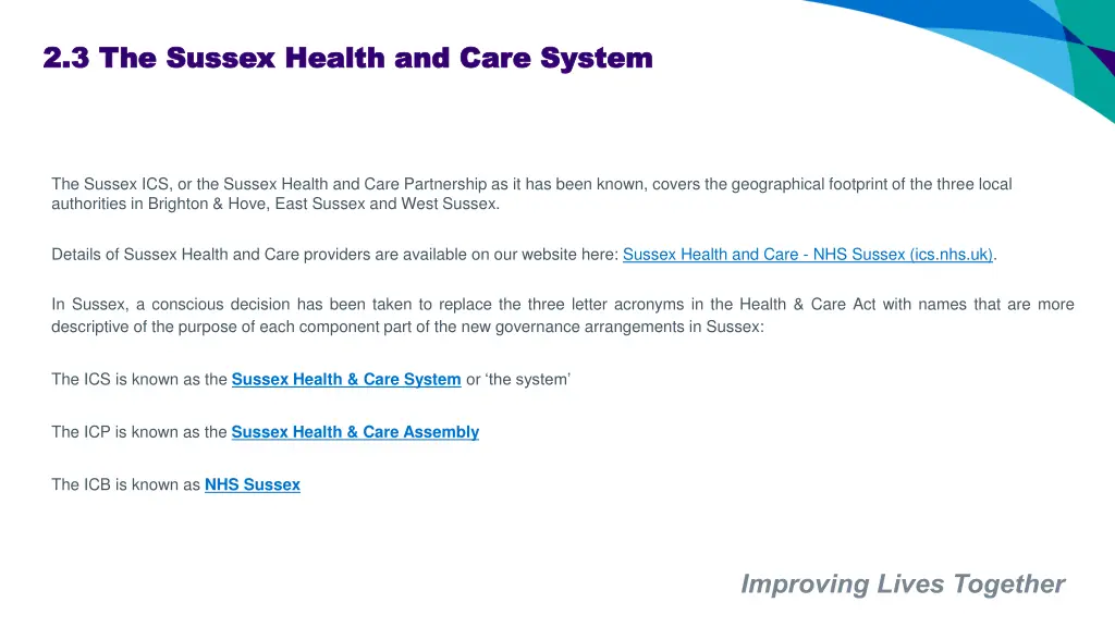 2 3 the sussex health and care system