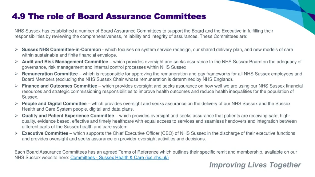 4 9 the role of board assurance committees
