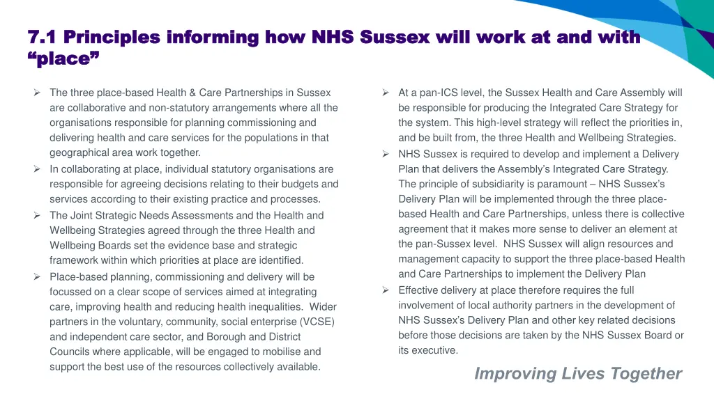 7 1 principles informing how nhs sussex will work