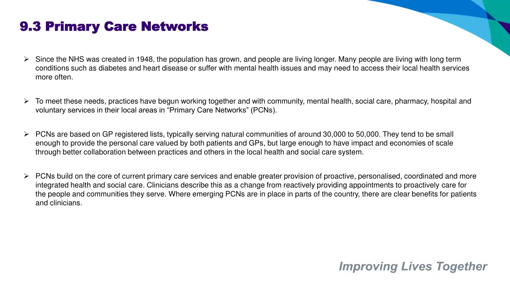 9 3 primary care networks 9 3 primary care