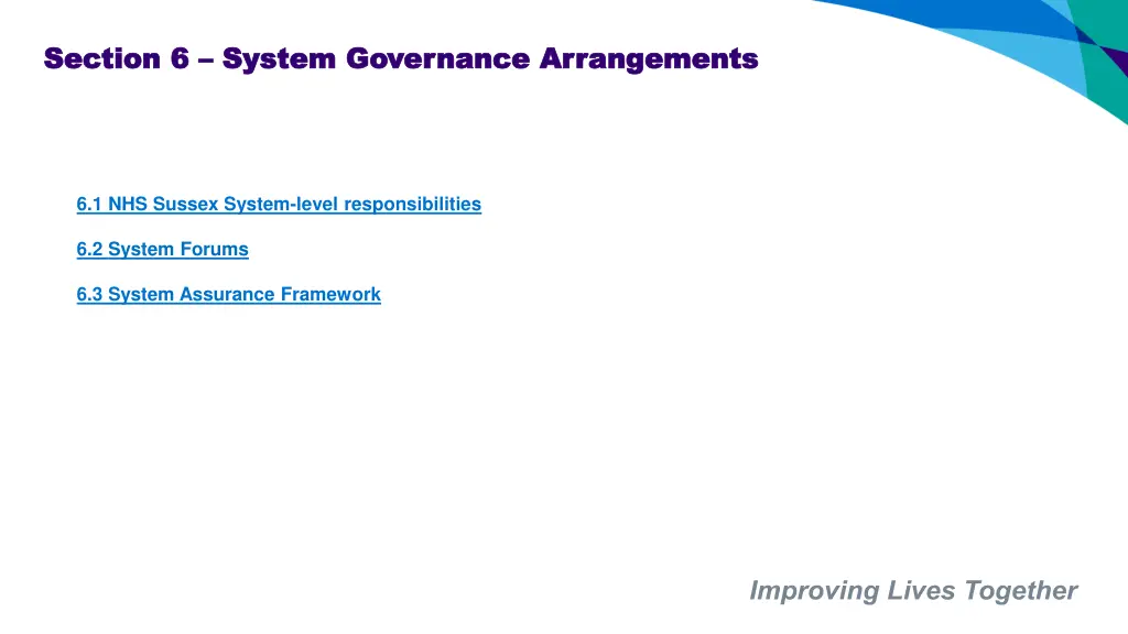 section 6 section 6 system governance