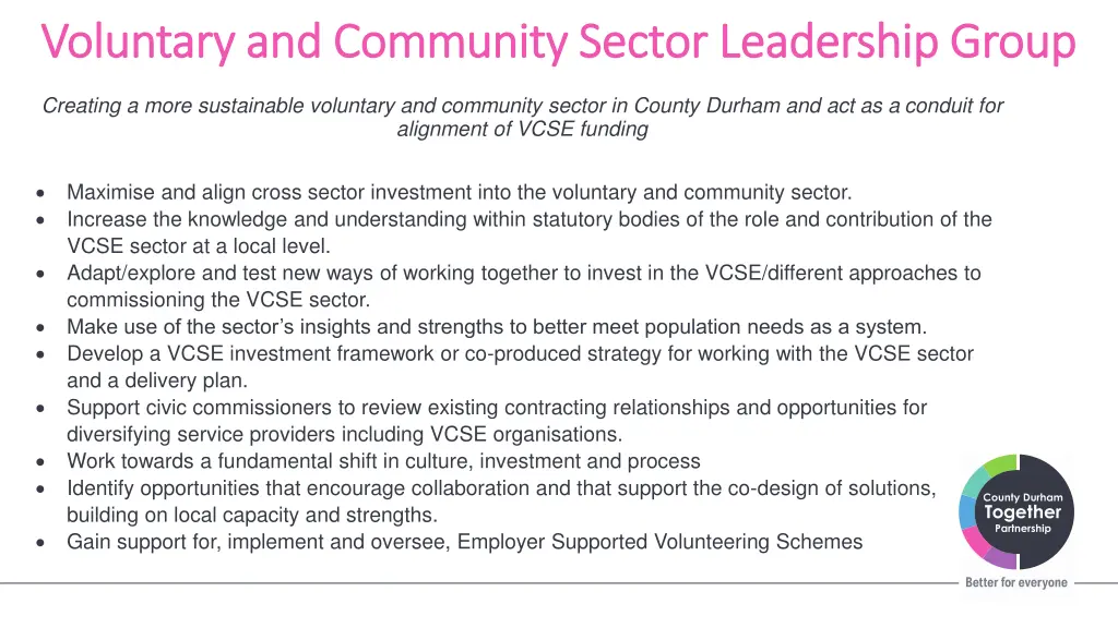 voluntary and community sector leadership group