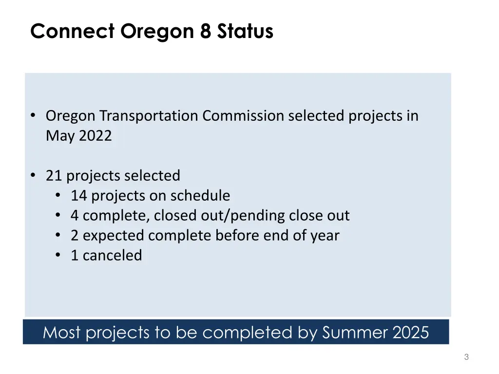 connect oregon 8 status
