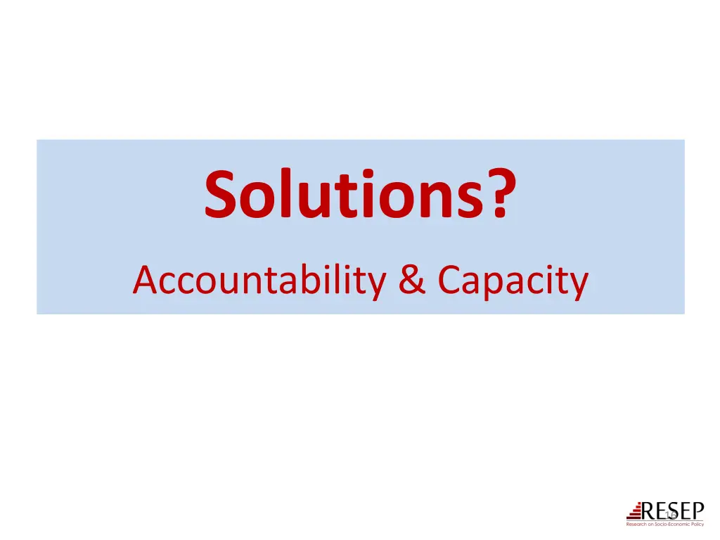 solutions accountability capacity