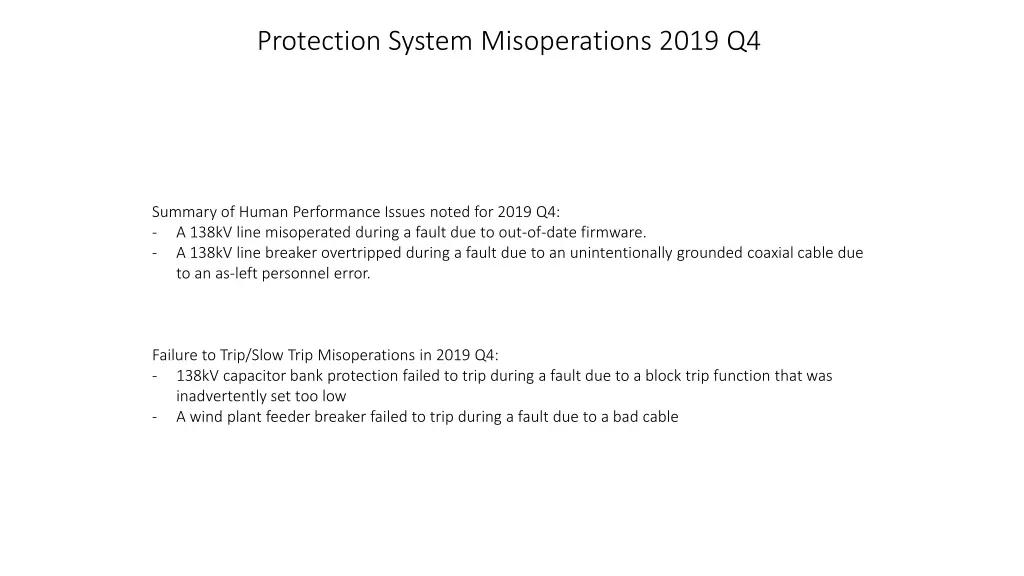 protection system misoperations 2019 q4 1
