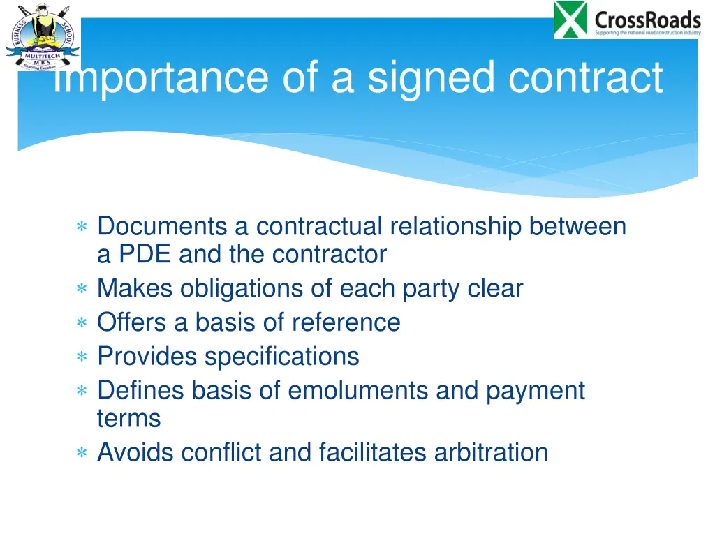 importance of a signed contract