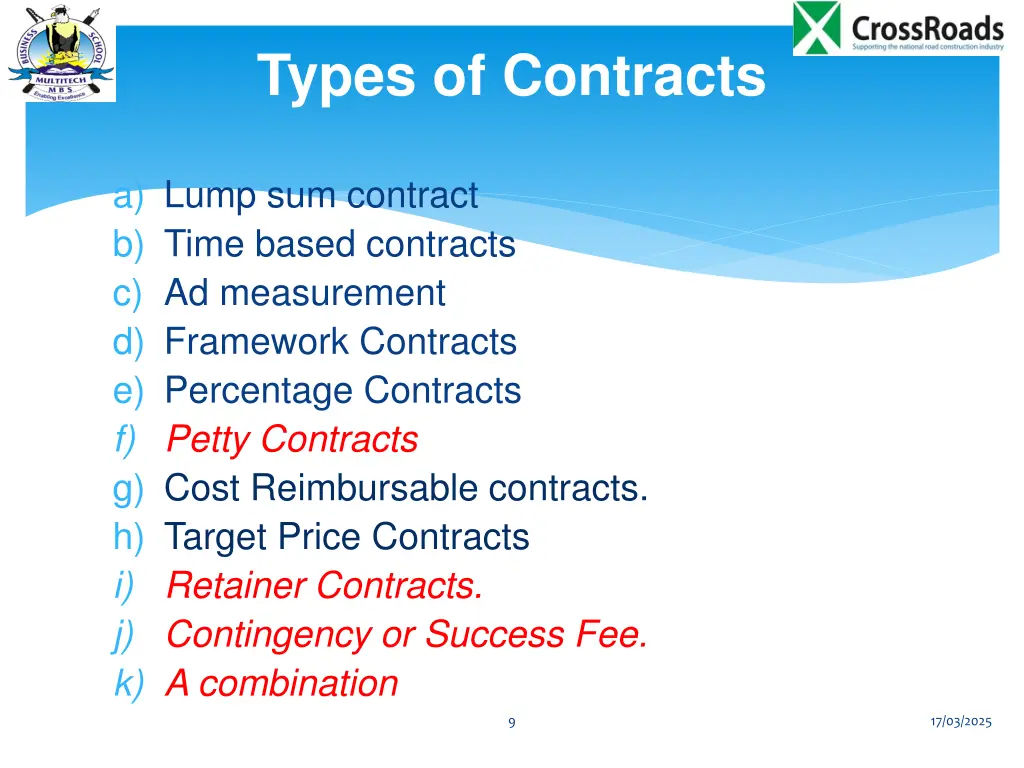 types of contracts