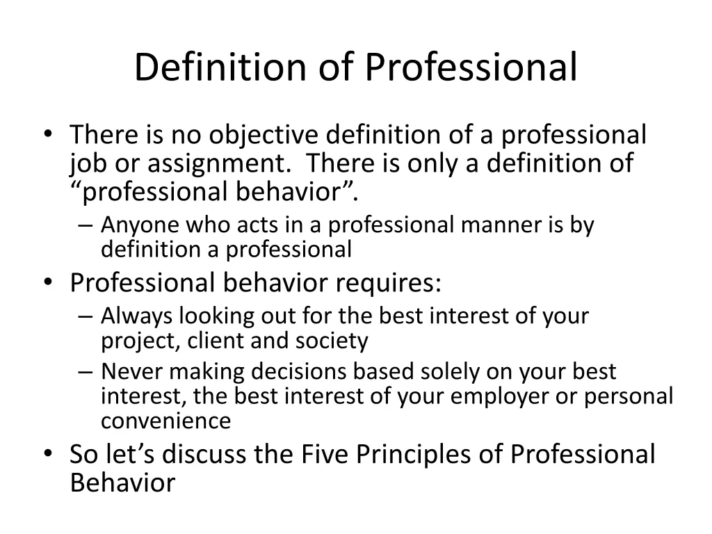 definition of professional