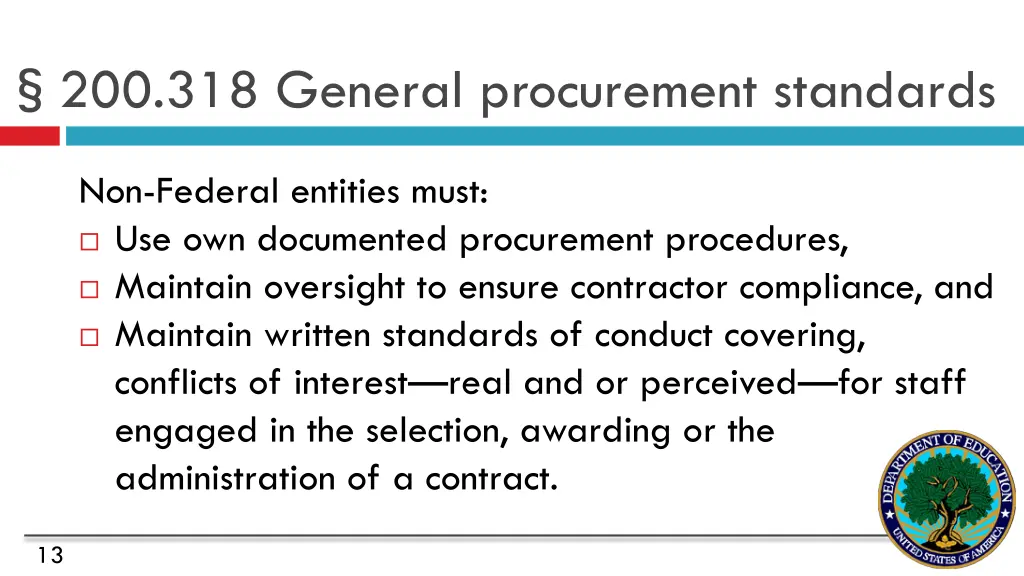 200 318 general procurement standards