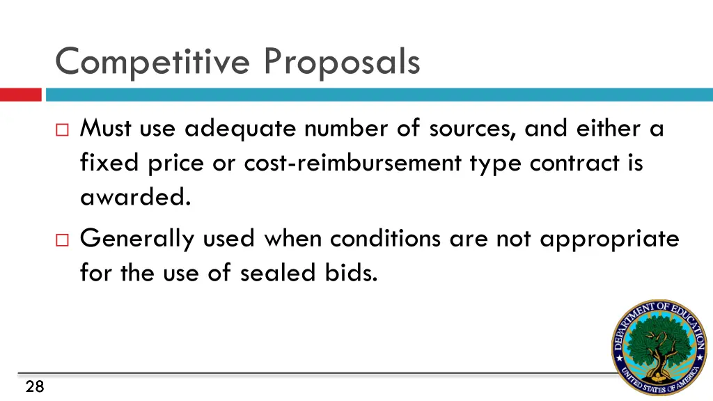 competitive proposals