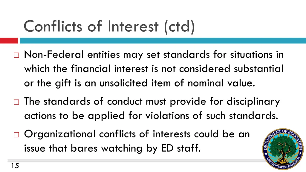 conflicts of interest ctd