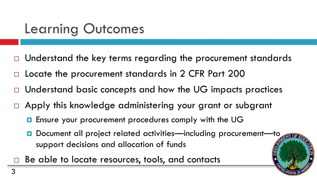 learning outcomes