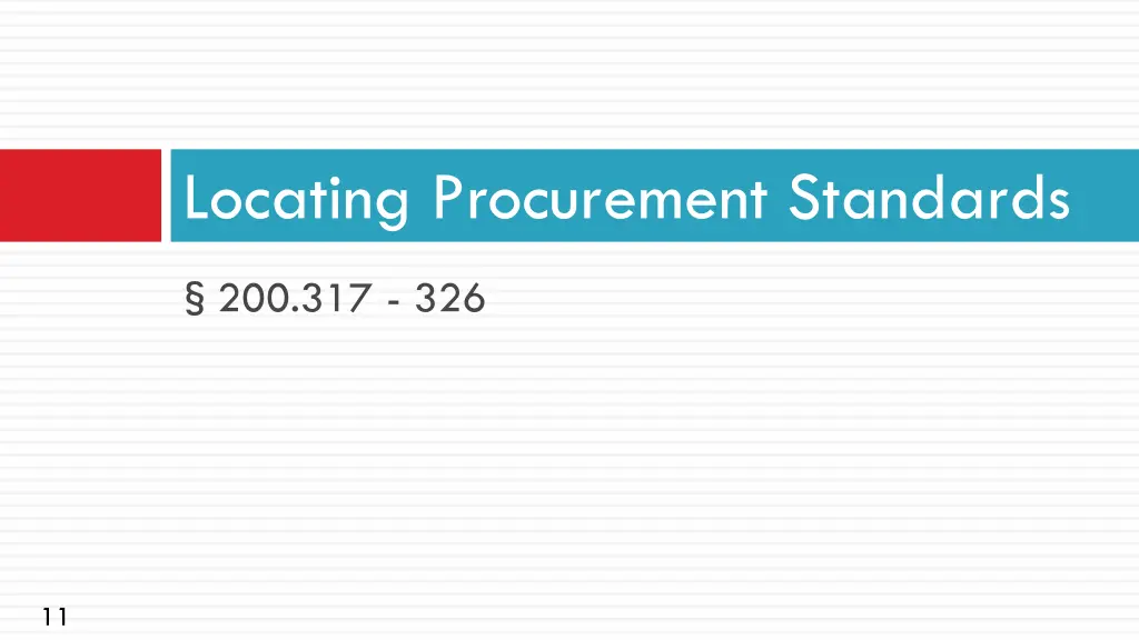 locating procurement standards