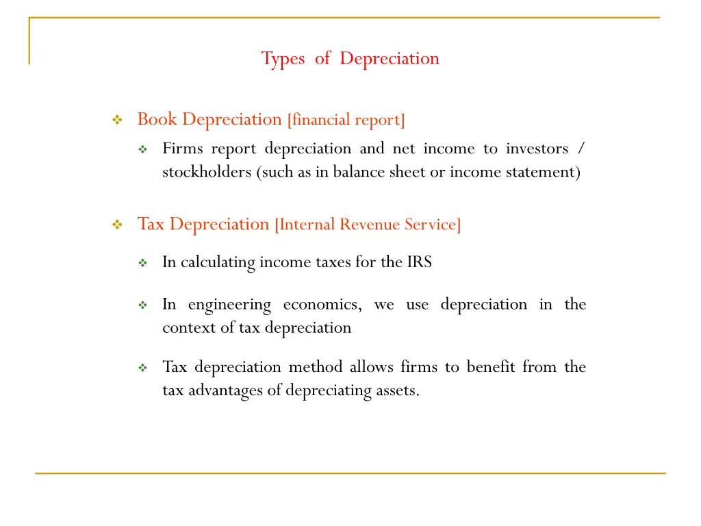 types of depreciation