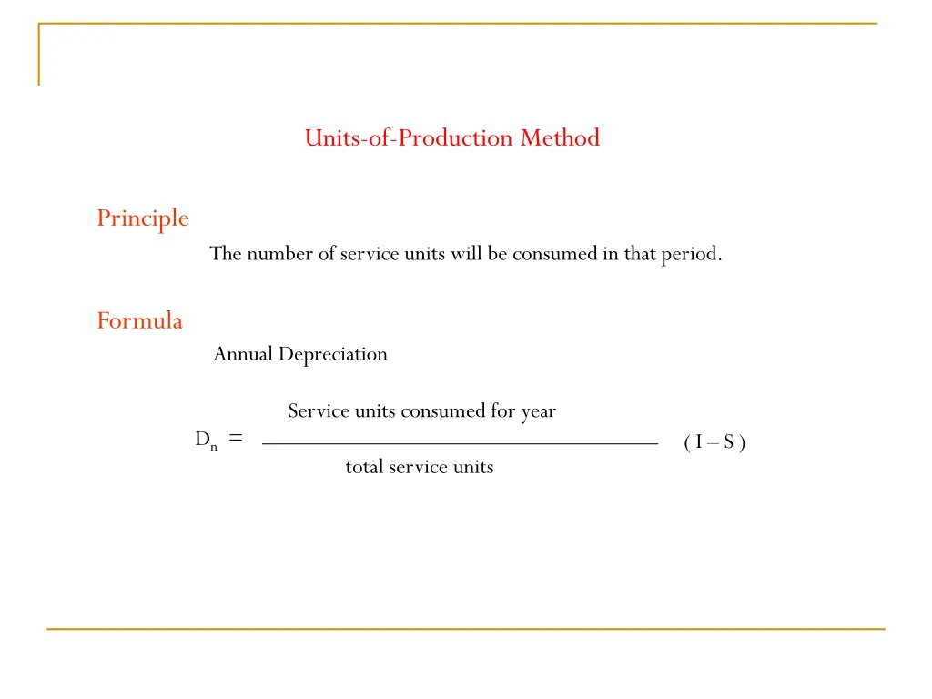 units of production method
