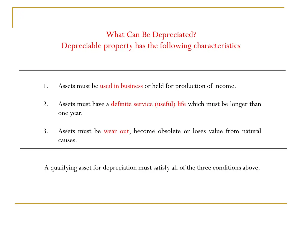 what can be depreciated depreciable property