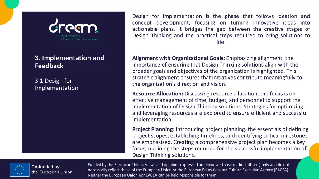 design for implementation is the phase that