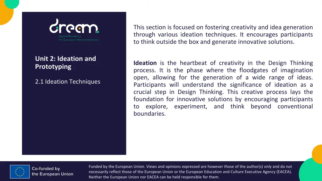 this section is focused on fostering creativity