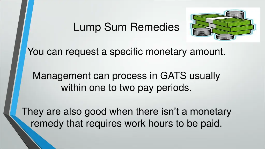 lump sum remedies