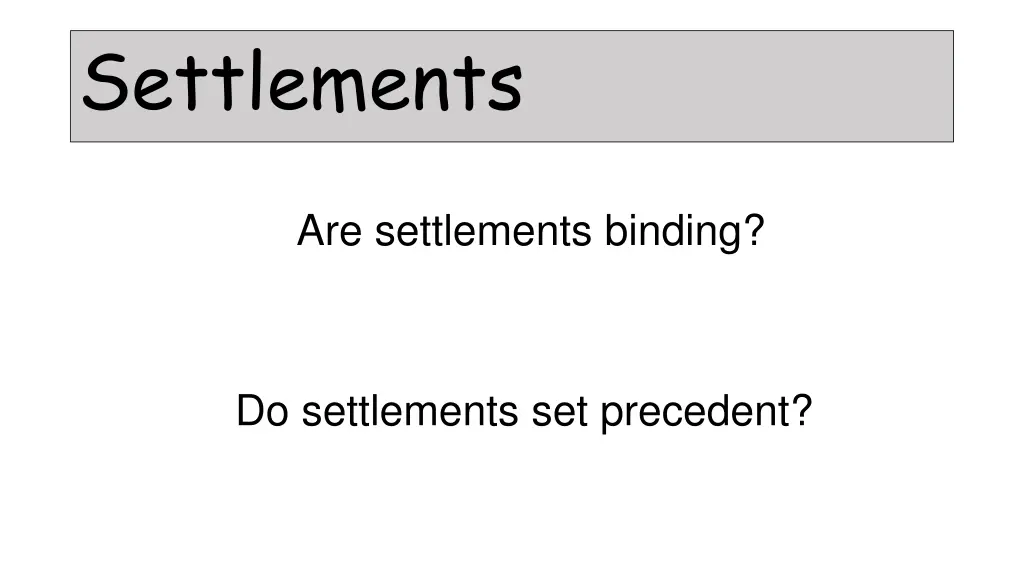 settlements 2