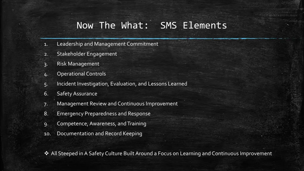 now the what sms elements