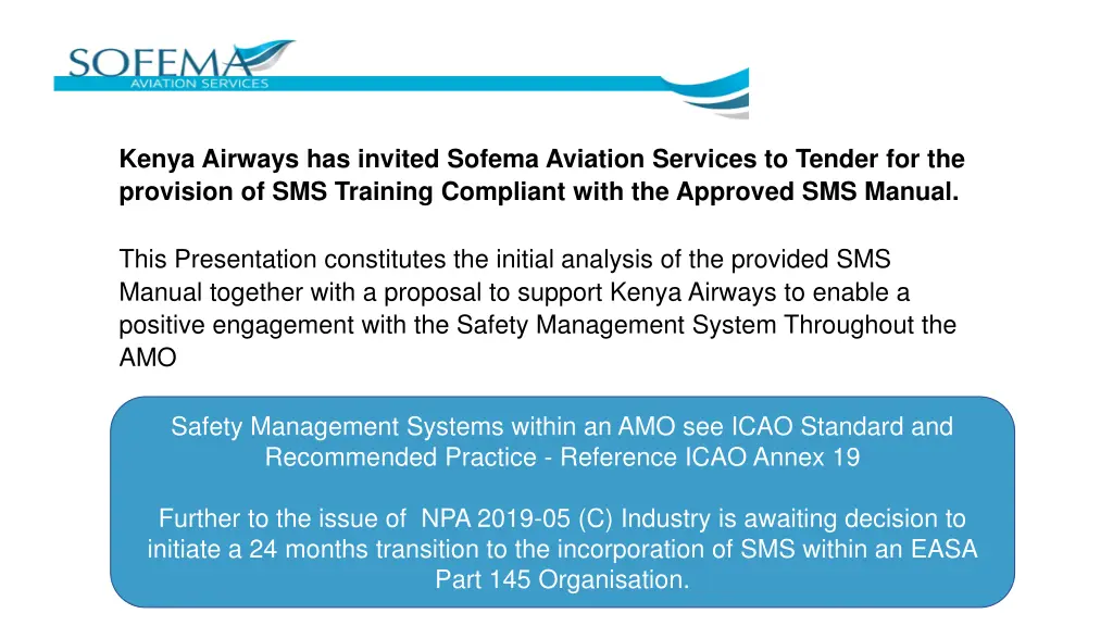 kenya airways has invited sofema aviation