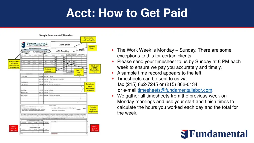 acct how to get paid