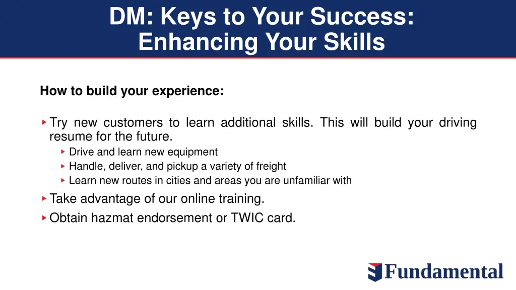 dm keys to your success enhancing your skills