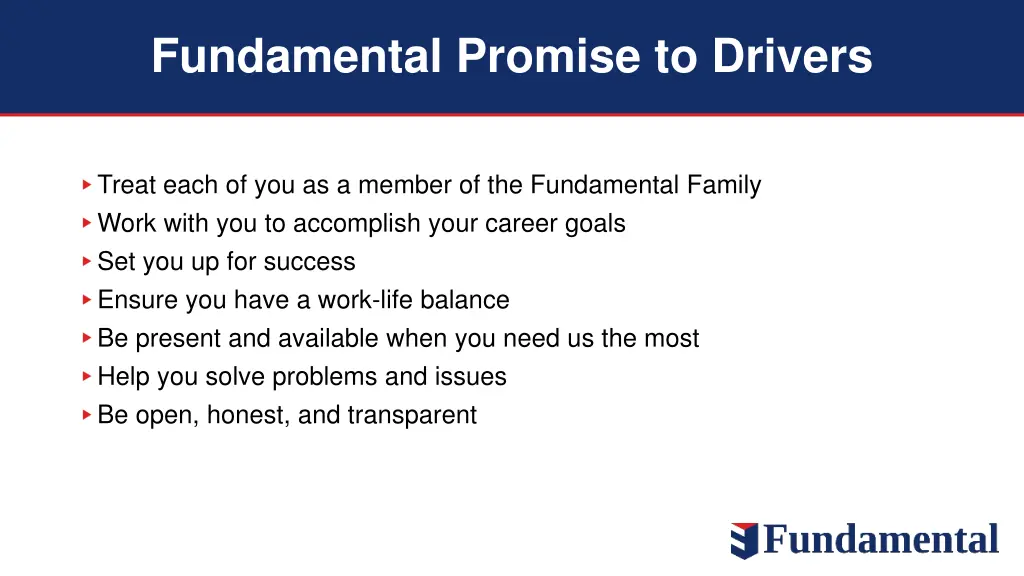 fundamental promise to drivers