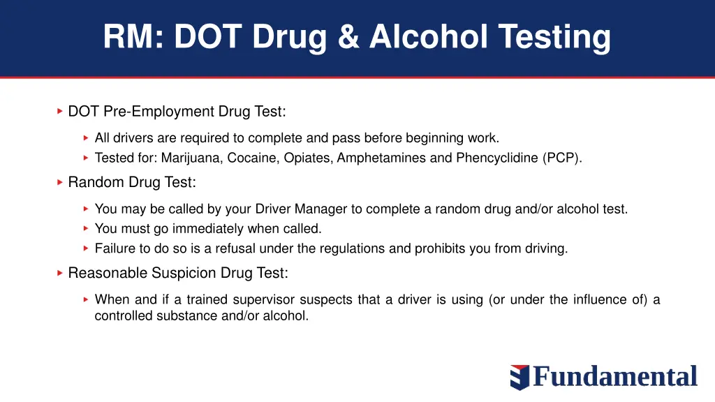 rm dot drug alcohol testing