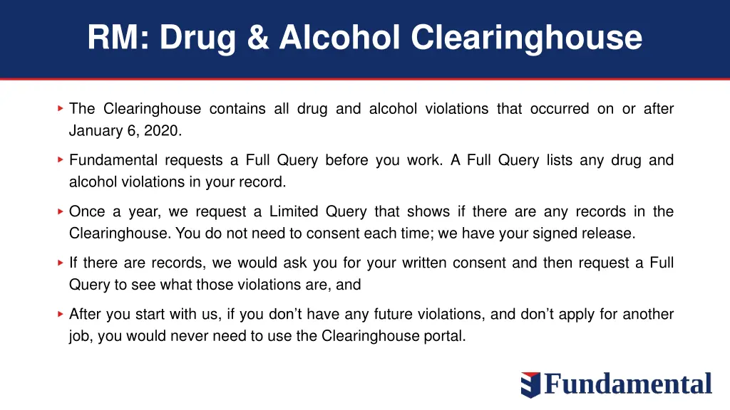 rm drug alcohol clearinghouse