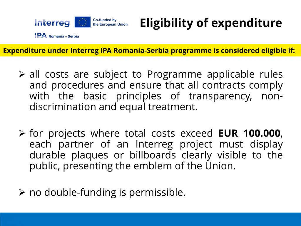 eligibility of expenditure 1