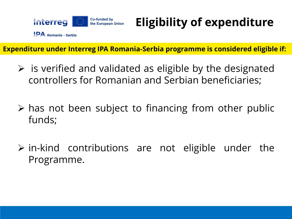 eligibility of expenditure 4