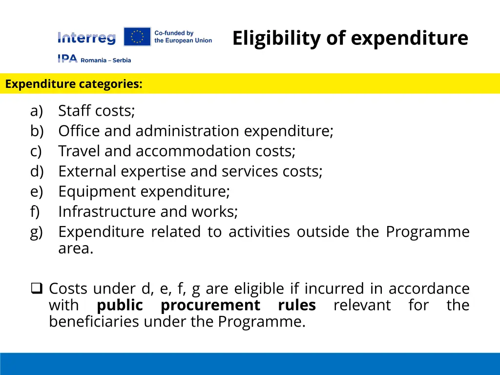 eligibility of expenditure 5