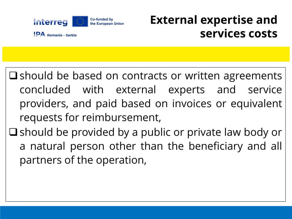 external expertise and services costs