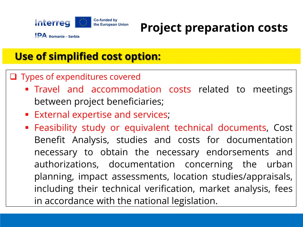 project preparation costs 1