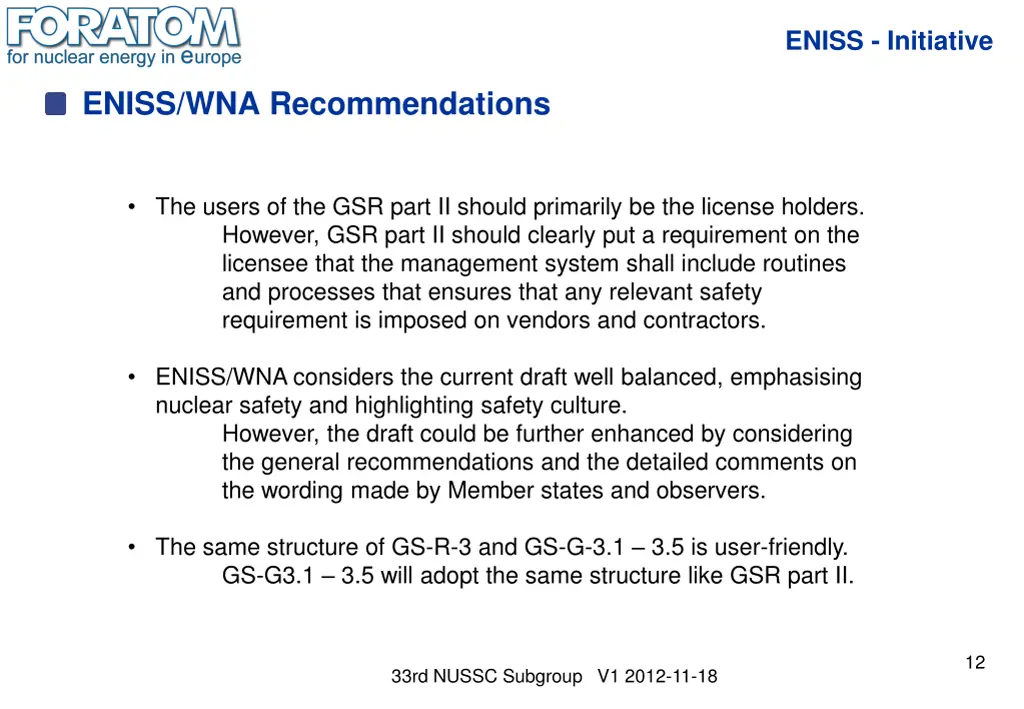 eniss initiative 11