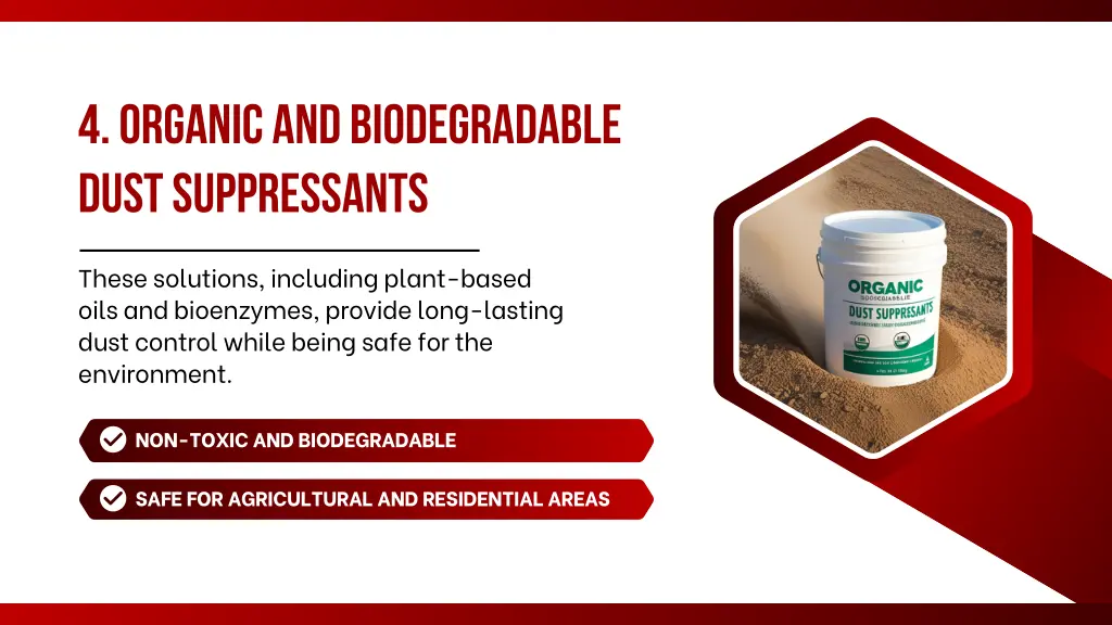 4 organic and biodegradable dust suppressants