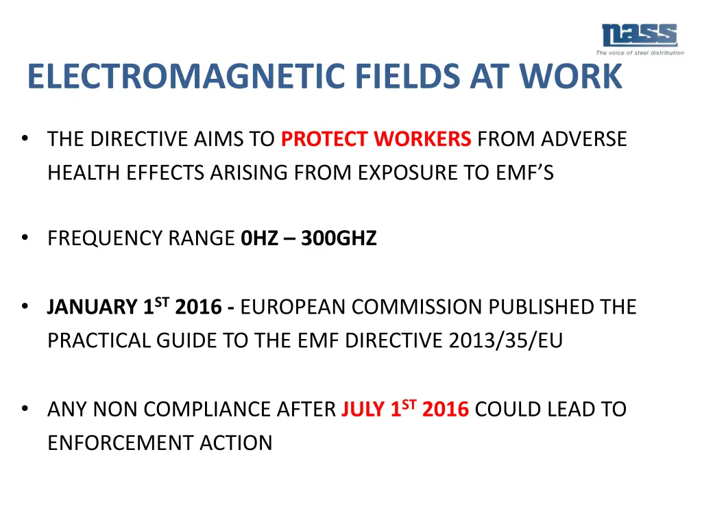 electromagnetic fields at work
