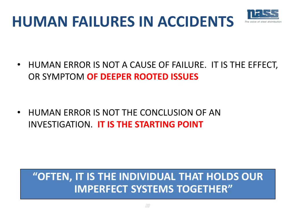 human failures in accidents
