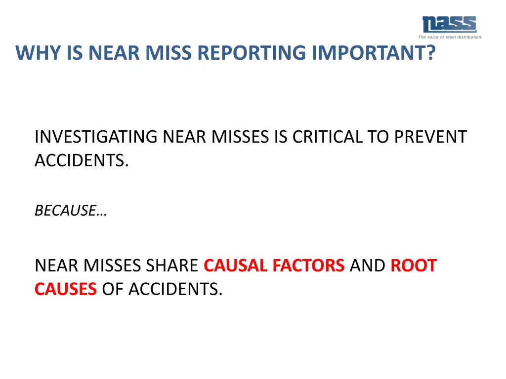 why is near miss reporting important