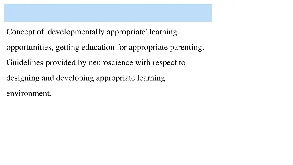 concept of developmentally appropriate learning
