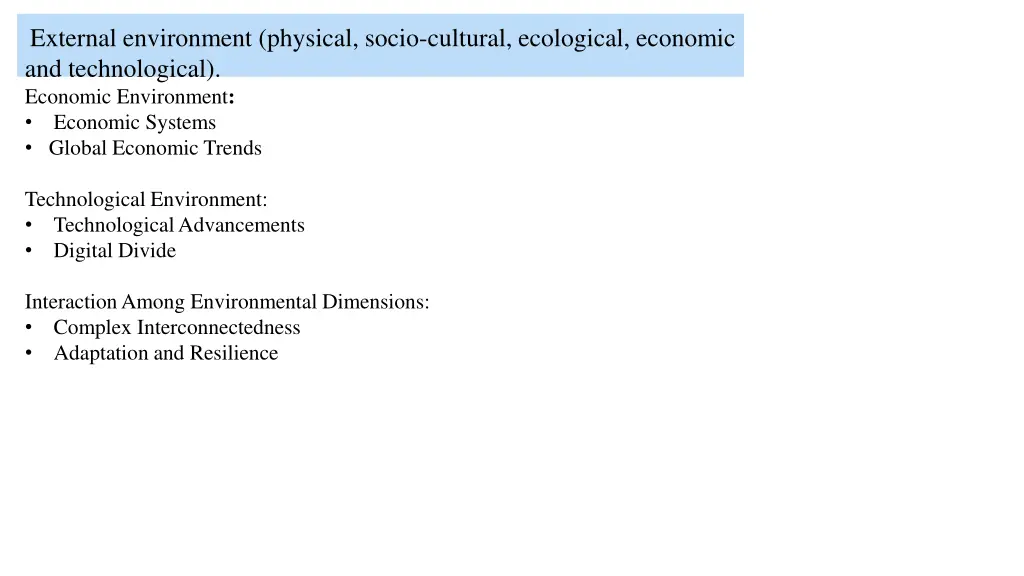 external environment physical socio cultural 1
