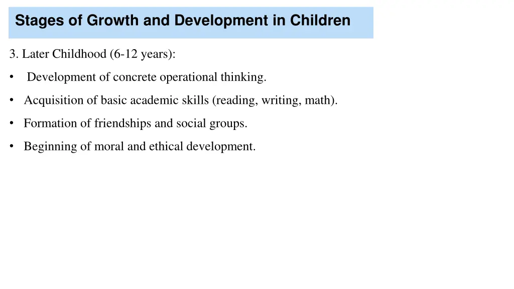 stages of growth and development in children 2
