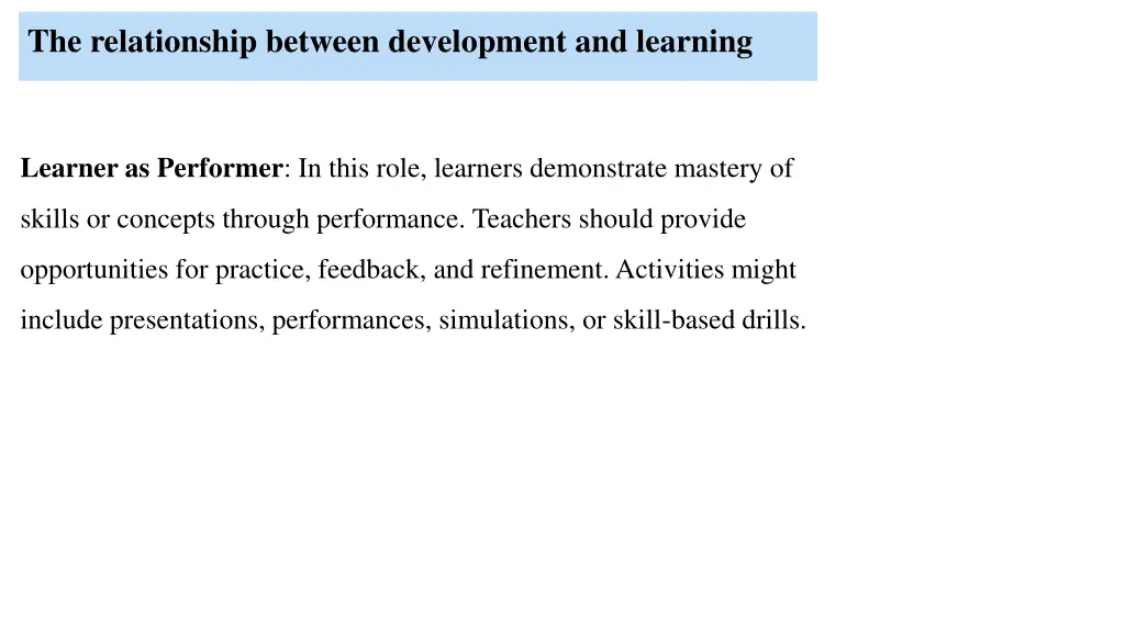 the relationship between development and learning 5