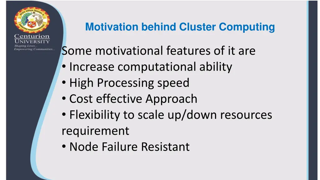motivation behind cluster computing